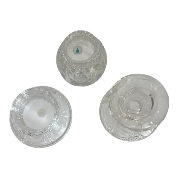 Partylite Salzburg P7405 Lead Crystal 3-Piece Stackable Candle Holder Set - Picture 6 of 10